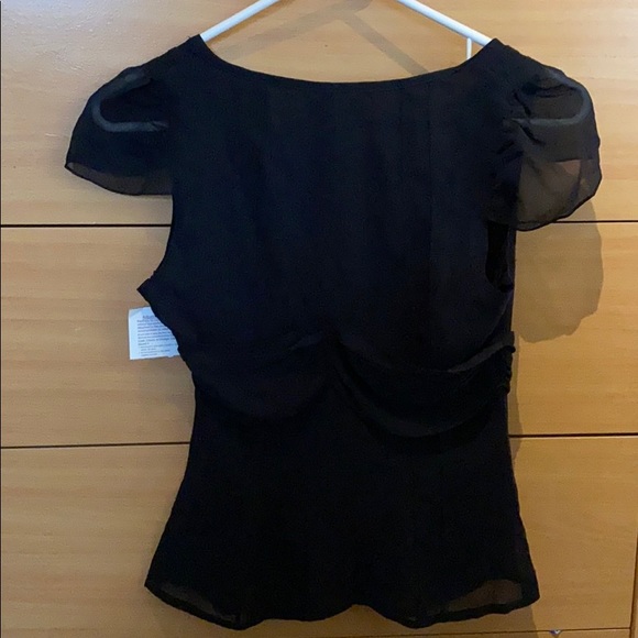 NWT Rock & Republic Collection Black Silk Top sz2 - Picture 2 of 5